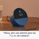 Amazon Echo Spot (Modelo 2024) Reloj Despertador Inteligente y Hub de Hogar Digital - Azul Océano