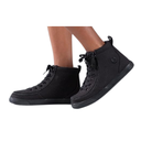 BILLY Footwear Toddler Harmon Sneakers - Black 12T: Zipper & Lace Up, Cushioned Insole, Non Marking Sole