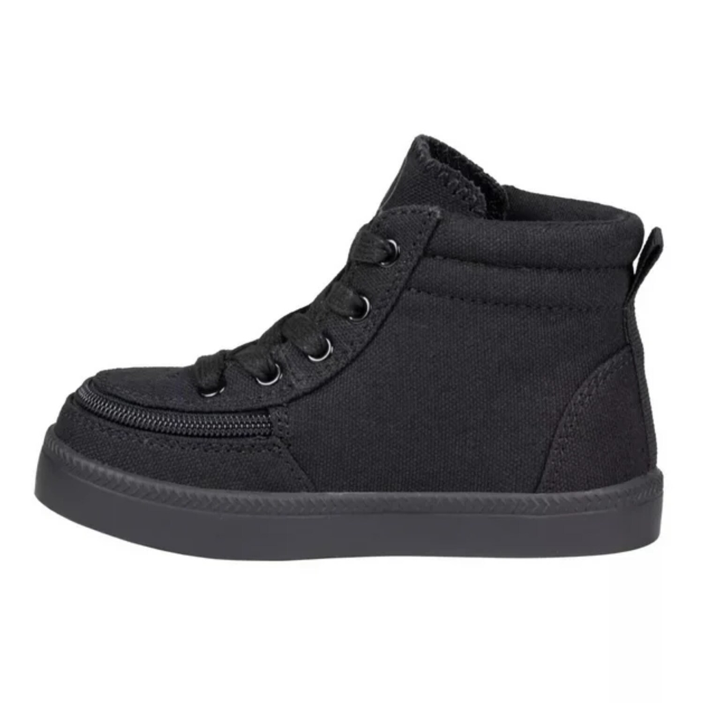 BILLY Footwear Toddler Harmon Sneakers - Black 6T: Zipper & Lace Up, Cushioned Insole, Non Marking Sole
