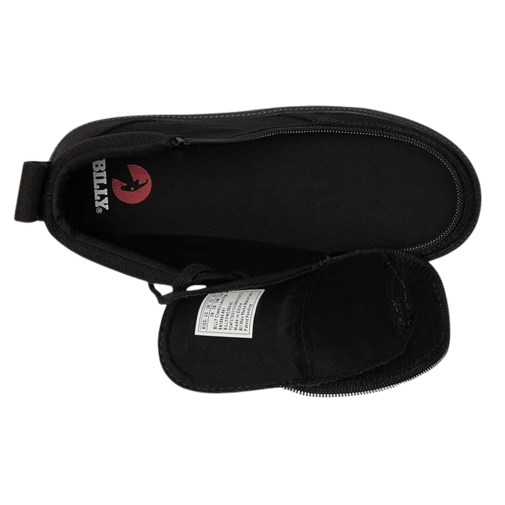 BILLY Footwear Toddler Harmon Sneakers - Black 6T: Zipper & Lace Up, Cushioned Insole, Non Marking Sole