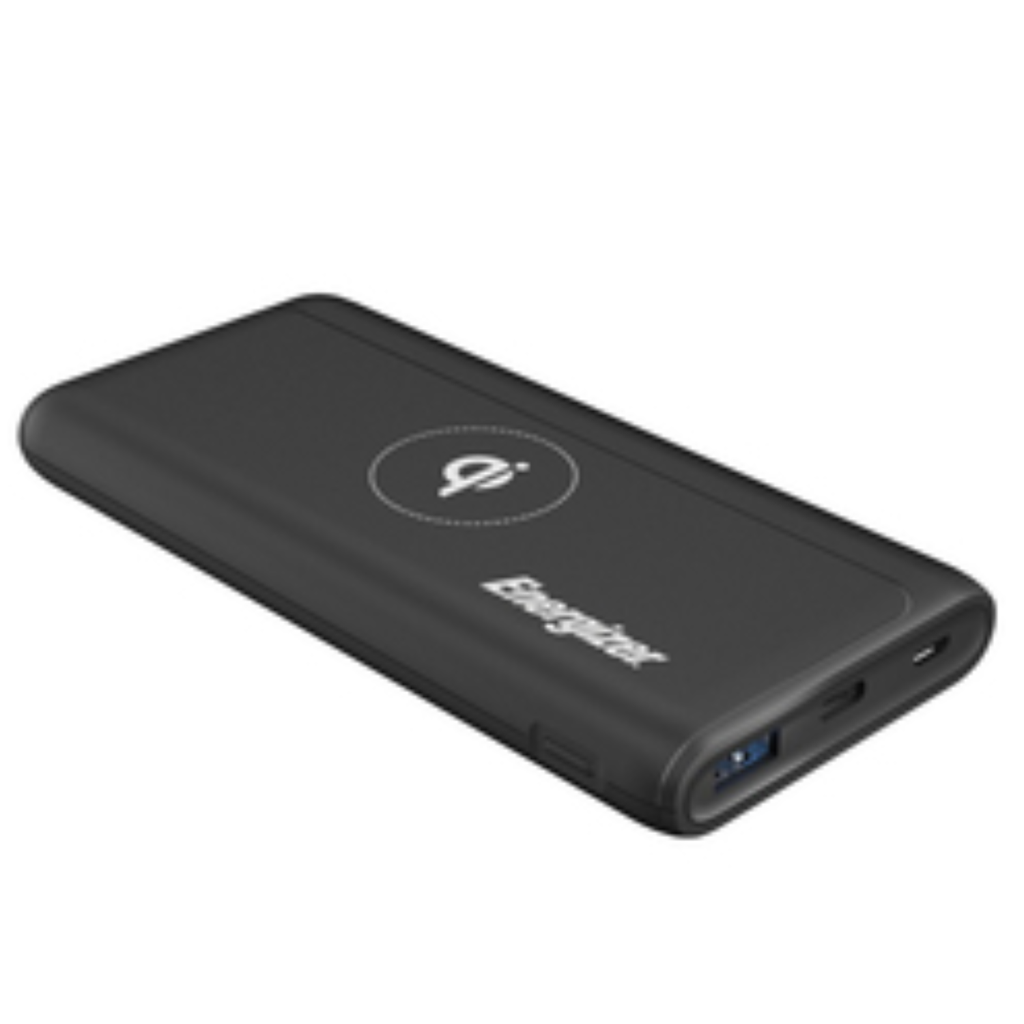 Power Bank Energizer 10,000mAh 18W con Carga Inalámbrica Qi y Triple Entrada
