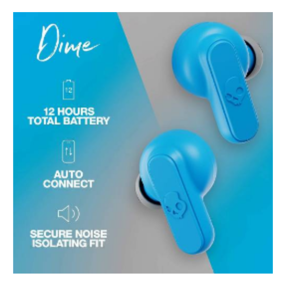 SKULLCANDY DIME TRUE WIRELESS - LIGHT GREY/BLUE