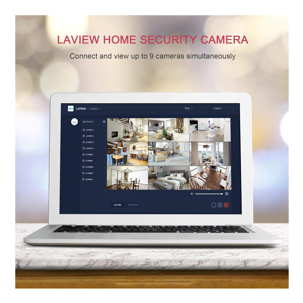 LaView Security Cameras 4pcs, Home Security Camera Indoor 1080P, Wi-Fi Cameras Wired for Pet, Motion Detection, Two-Way Audio, Night Vision, Phone App, Works with Alexa, iOS & Android & Web Access
