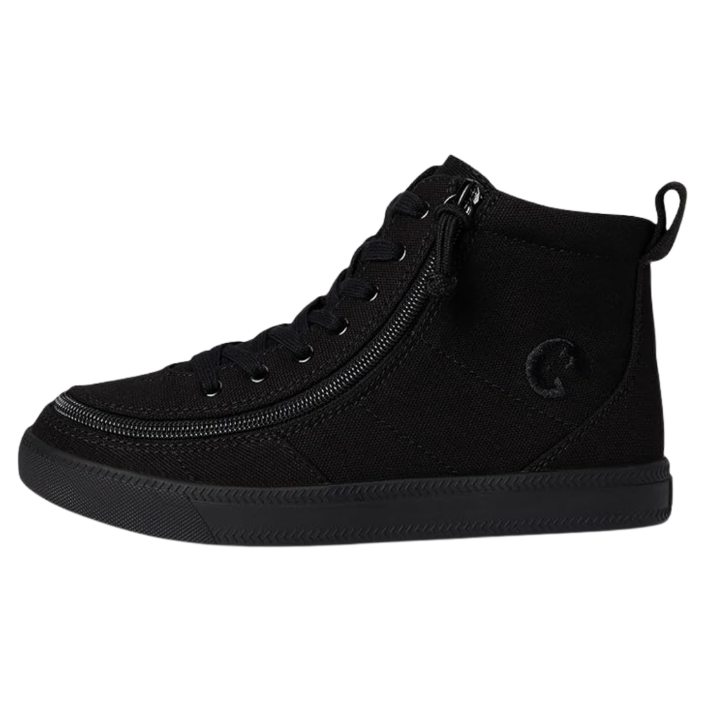 BILLY Footwear Toddler Harmon Sneakers - Black 9T: Zipper & Lace Up, Cushioned Insole, Non Marking Sole