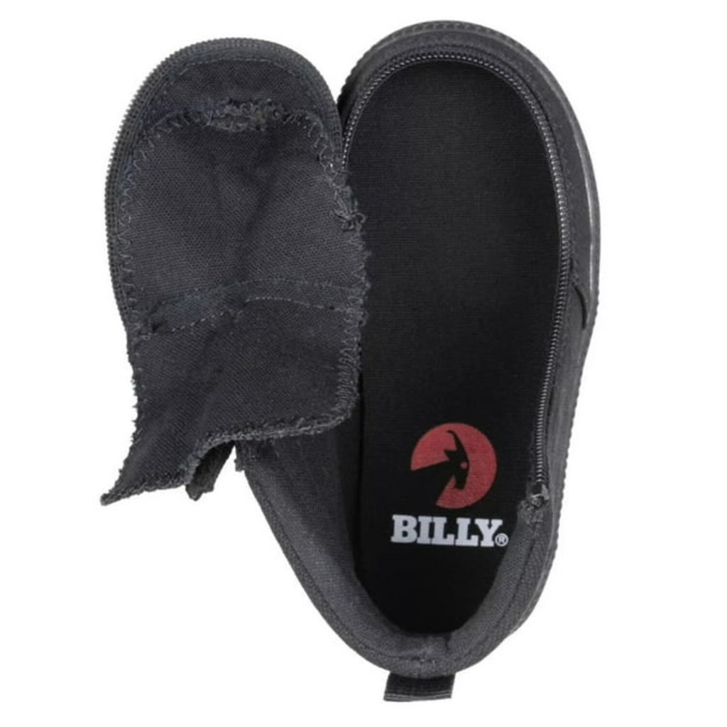 BILLY Footwear Toddler Harmon Sneakers - Black 9T: Zipper & Lace Up, Cushioned Insole, Non Marking Sole