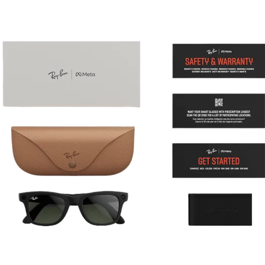 Ray-Ban Meta Wayfarer Gen 1 Smart Glasses IA Transitions® Negro Mate Lentes Clear a Graphite Green