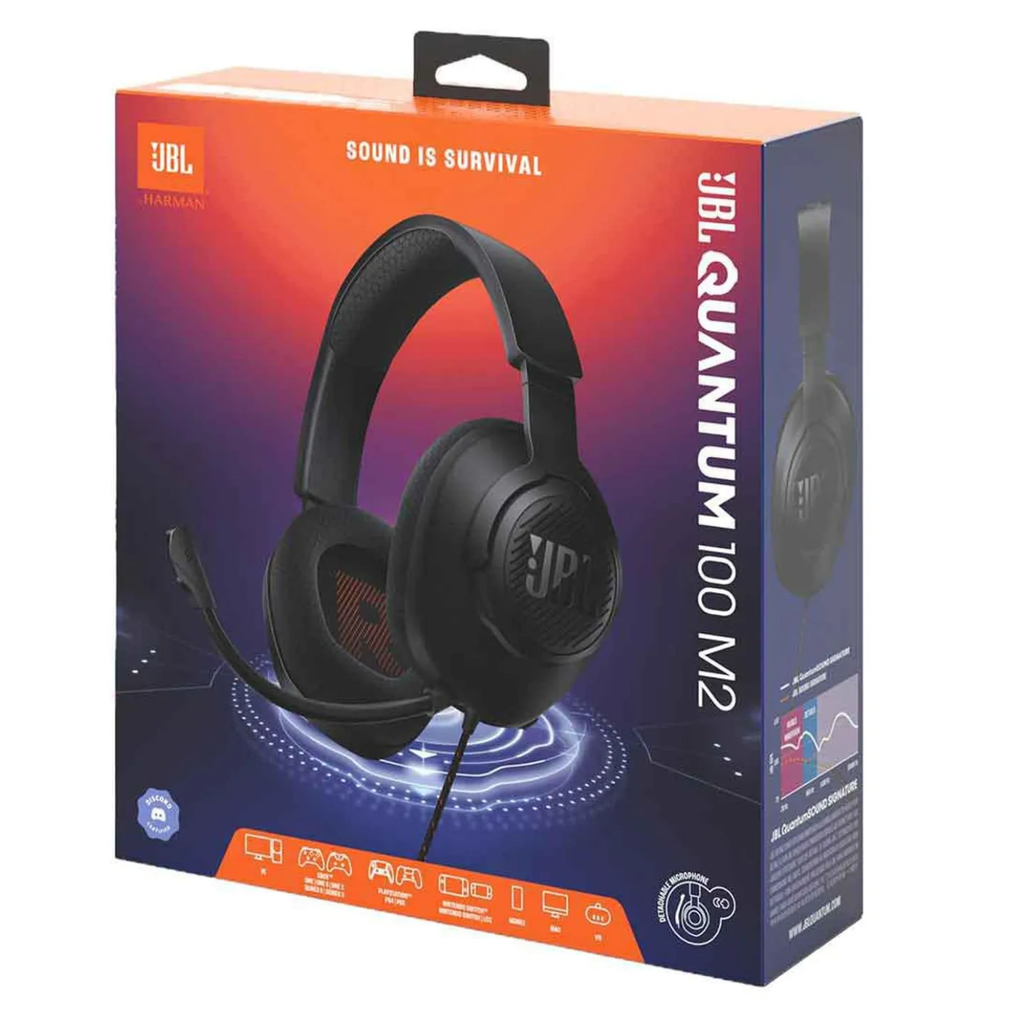JBL Quantum 100 M2 Audífonos Gamer Over-Ear con Micrófono Negro