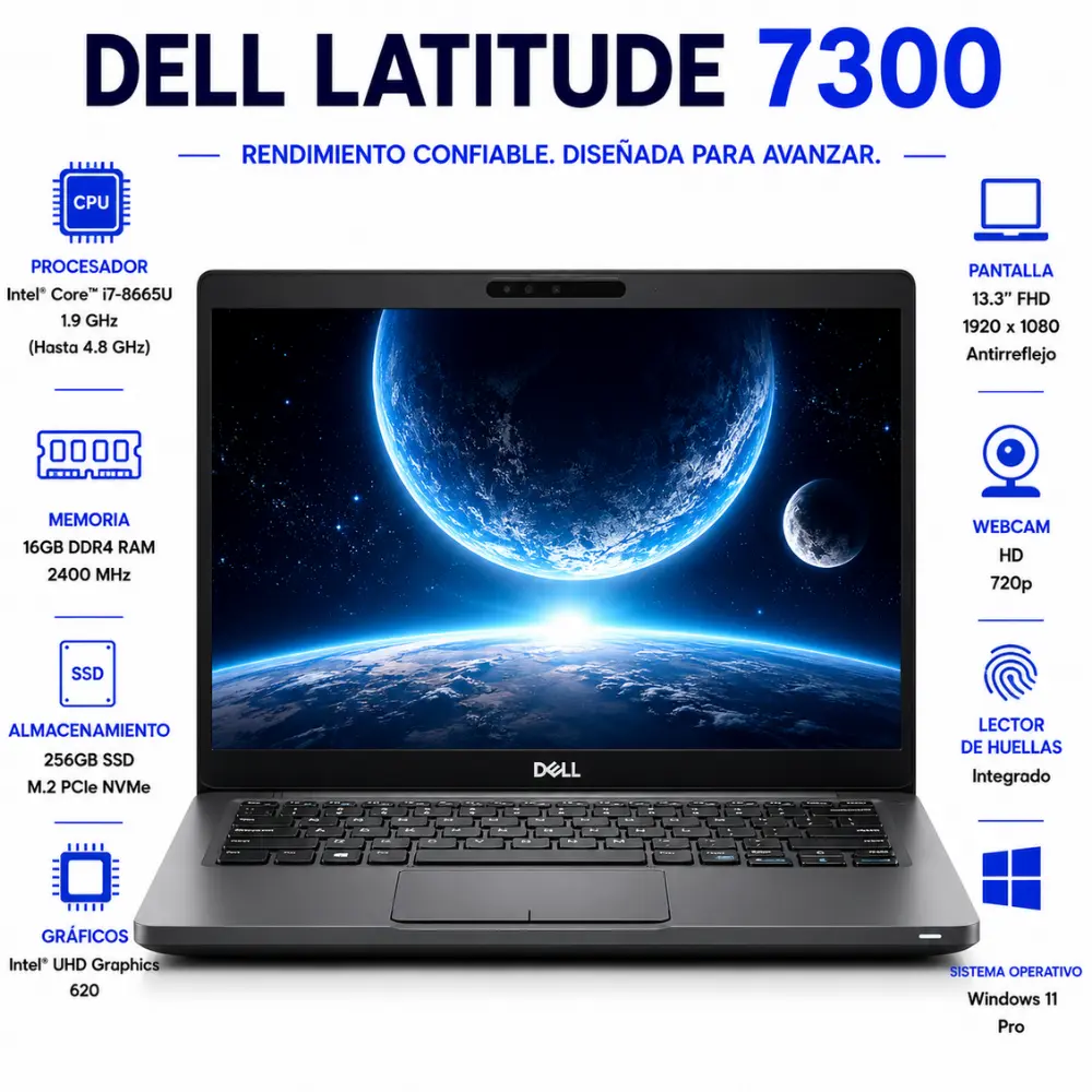Dell Latitude 7300 13.3" FHD Intel Core i7 16GB RAM 256GB SSD Windows 11