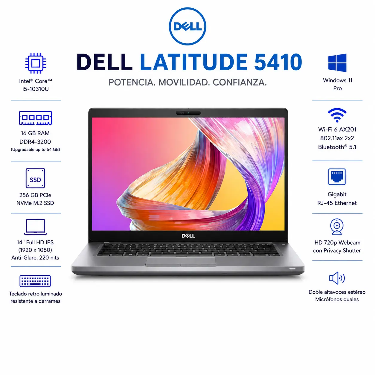Dell Latitude 5410 14" HD Intel Core i5 16GB RAM 256GB SSD Windows 11