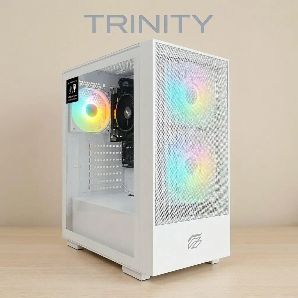 PC HY GAMING Trinity - Blanco - Ryzen 5 5600GT - Ram 16GB - SSD 480GB - Fuente de Poder Cybenetic Bronze