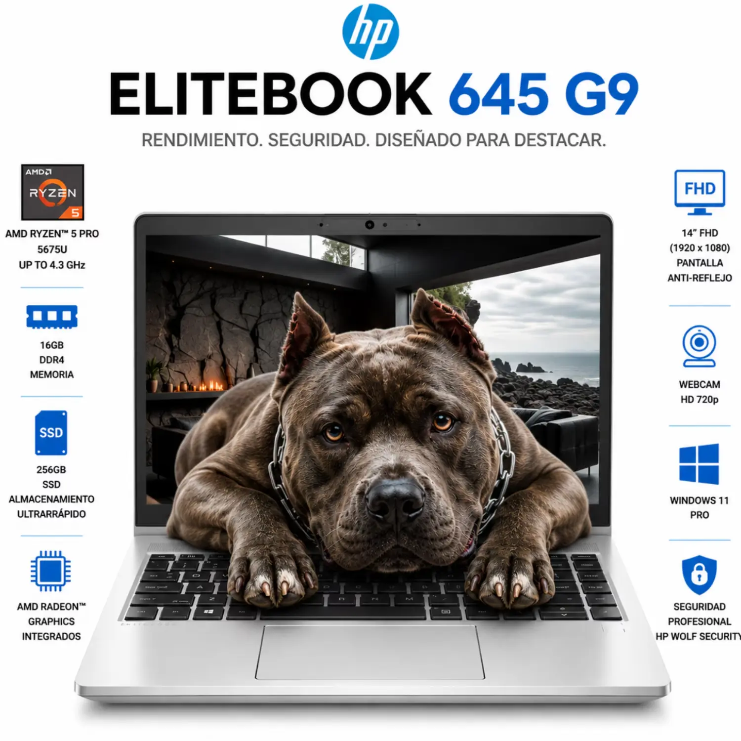 HP EliteBook 645 G9 Notebook PC | 1920x1080 | AMD Ryzen 5 PRO 5675U | Integrated GPU | 16 GB DDR4 | 256GB SSD | Microsoft Windows 11 Pro | SILVER (CTO) *Grade A*