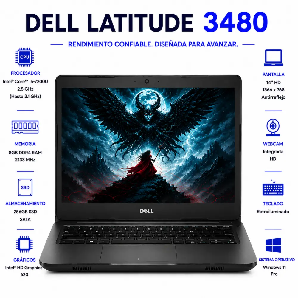 Dell Latitude 3480 14" HD Intel Core i5 8GB RAM 256GB SSD Windows 11 (Reacondicionado) 