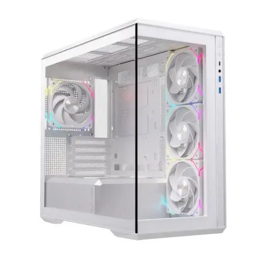 Gabinete Einarex ZM800 White - Micro ATX - Cristal Templado Dual - 4 Fans RGB - USB-C
