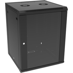 [4XRACK12U/NEW] Cabina de bastidor 4XEM 12U Montaje en pared para Servidor, Conmutador LAN, Panel de conexiones - 19" Ancho - Negro