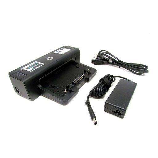 [A7E32UT#ABA/NEW] HP Estación de acoplamiento de 90 W A7E32UT #ABA para portátil - Interfaz patentada - 4 puertos USB - Red (RJ-45) - DVI - VGA - DisplayPort