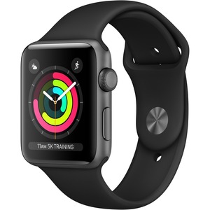 [MTF02LL/A] Apple Watch Series 3 GPS, 38mm Space Gray Aluminum Case with Black Sport Band