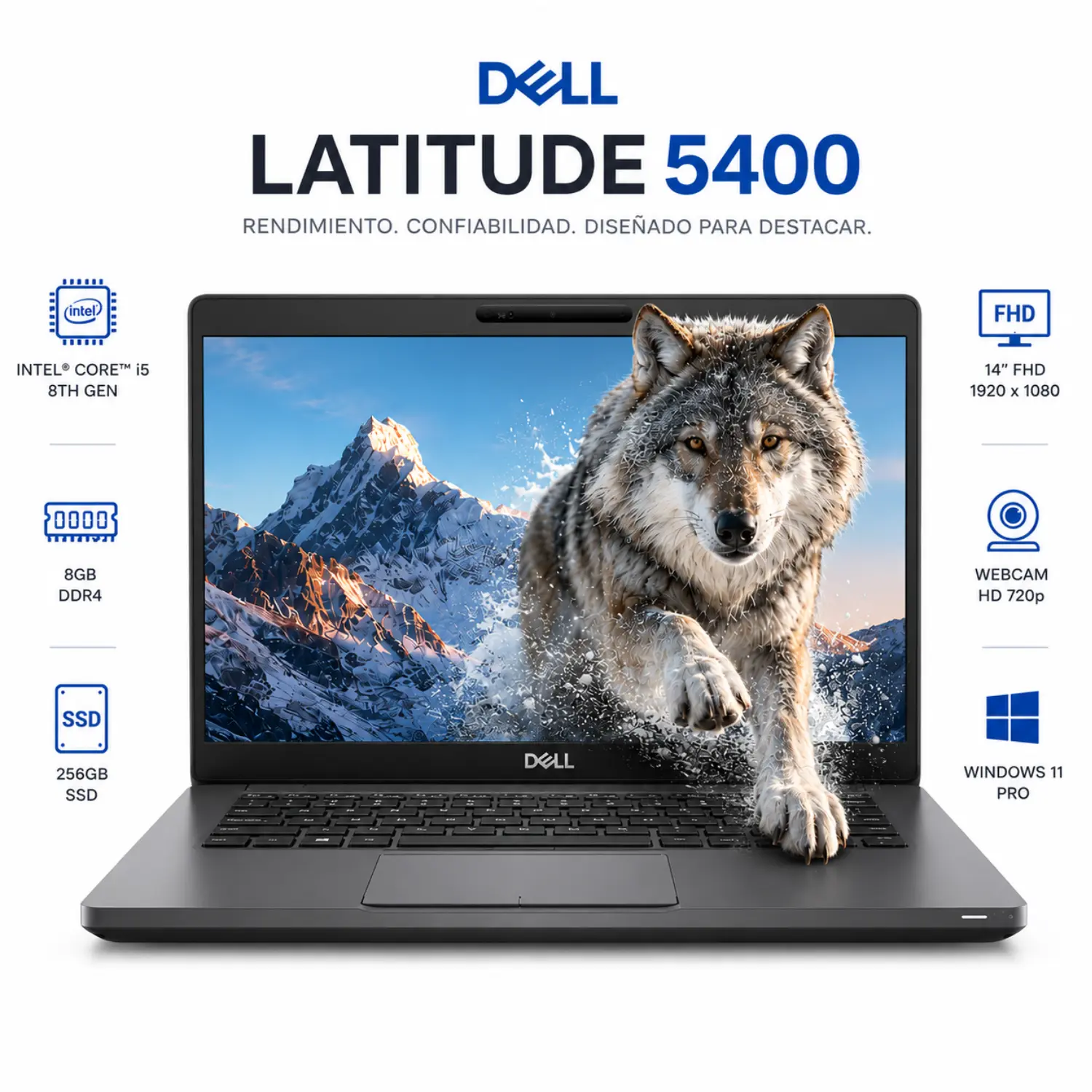 [DE5400-I5-8-256-ES/RFB] Dell Latitude 5400 14" FHD Intel Core i5 8GB RAM 256GB SSD Windows 11