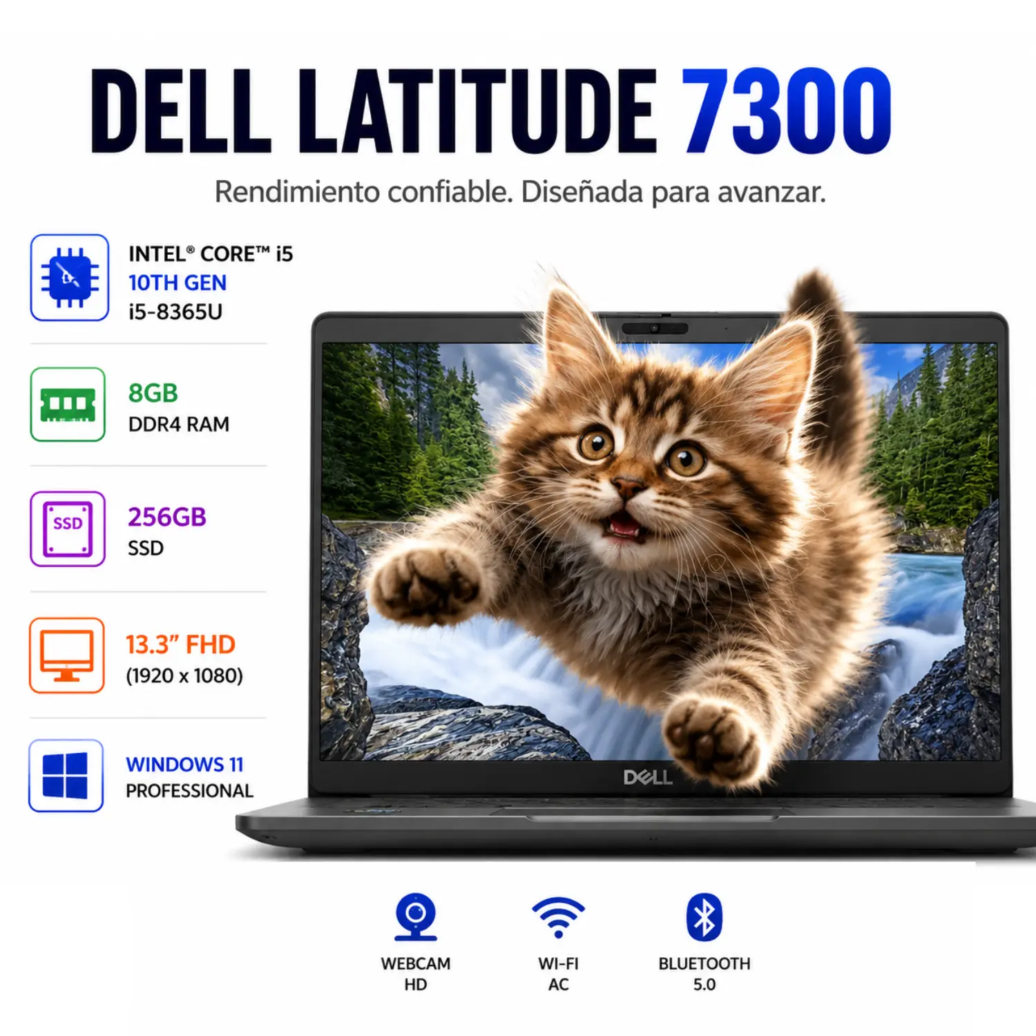 [DE7300-I5-8TH-8-256-A/RFB] Dell Latitude 7300 13.3" FHD Intel Core i5 8GB RAM 256GB SSD Windows 11 (Reacondicionado) 