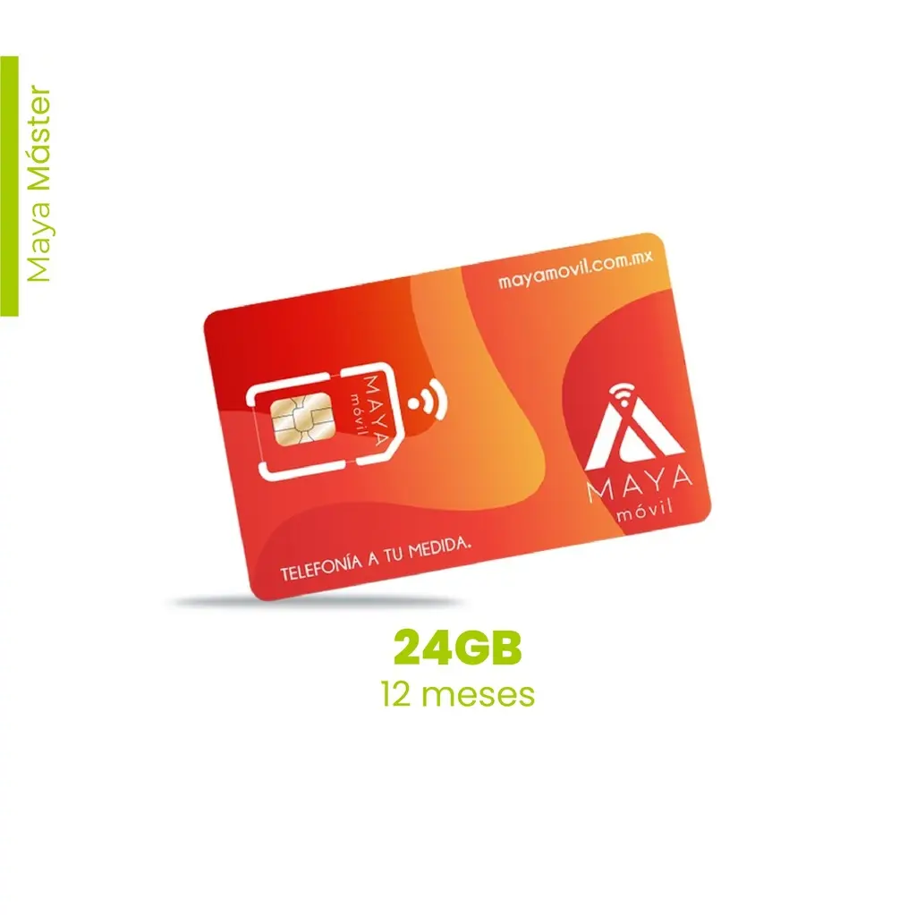 [NP-MAYA-MAST-24GB-12M/NEW] Maya Móvil Máster 12 meses de vigencia, 24 Gb de datos, llamadas, SMS y redes sociales ilimitados
