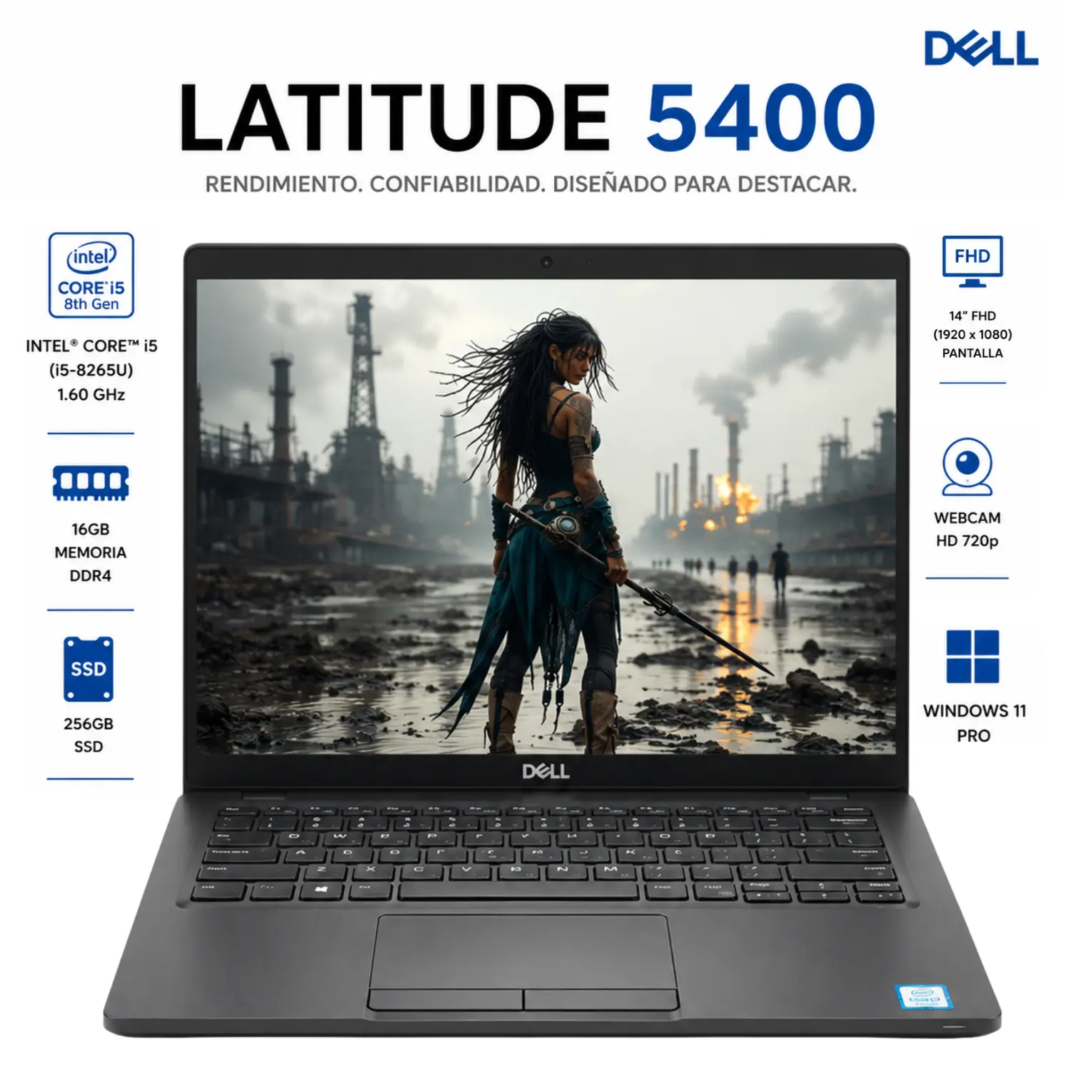 [DE5400-I5-16-256-FHD/RFB] Dell Latitude 5400 14" FHD Intel Core i5 16GB RAM 256GB SSD Windows 11