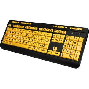[AKB-132UY/NEW] Teclado Adesso EasyTouch AKB-132UY - Cable Conectividad - USB Interfaz - Ingl&eacute;s (EEUU) - Negro, Amarillo fluorescente