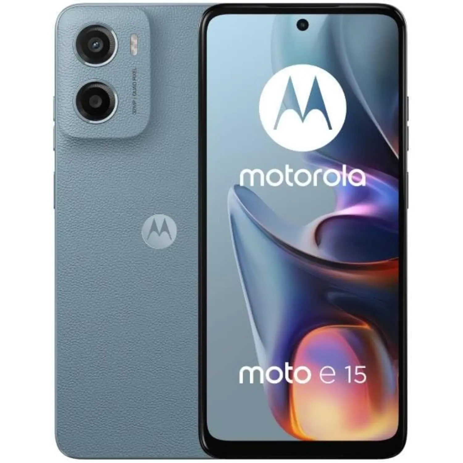 [PB6U0016MX/NEW] Motorola Moto E15 Azul Cantera – Smartphone 2GB RAM, 64GB, Pantalla 6.5″ HD+, LTE, Dual SIM, Batería de larga duración