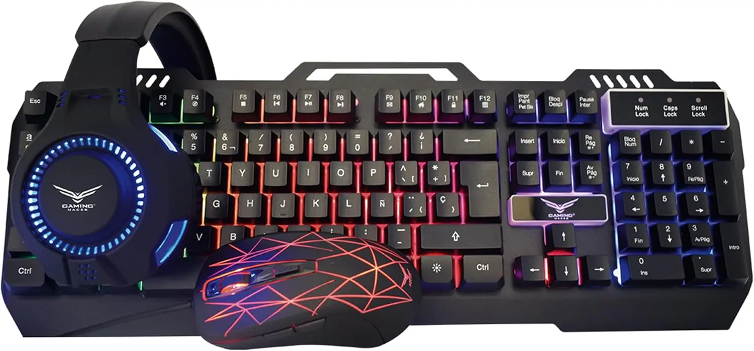 [NA0925/NEW] Kit Gamer Naceb Technology NA-0925, USB, Juego, Alámbrico, 2400 DPI