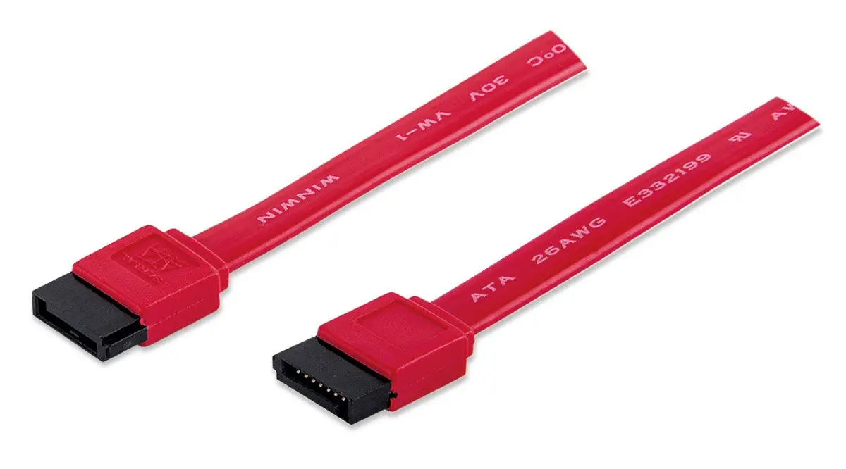 [340700/NEW] Cable SATA 50cm 7 Pines Rojo Conector Recto Macho a Macho
