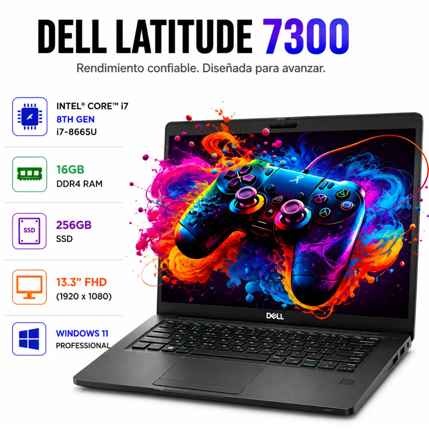 [DE7300-I7-8-256-ES/RFB] Dell Latitude 7300 13.3" FHD Intel Core i7 16GB RAM 512GB SSD Windows 11