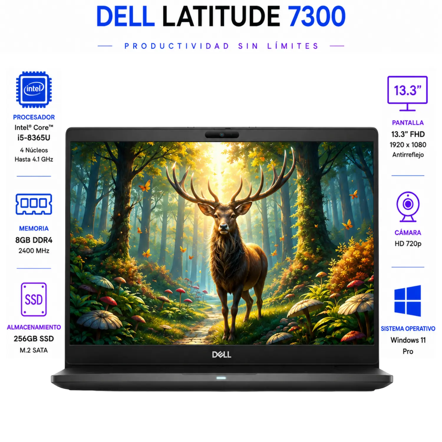 [DE7300-I5-8TH-16-256-A/RFB] Dell Latitude 7300 13.3" FHD Intel Core i5 16GB RAM 256GB SSD Windows 11