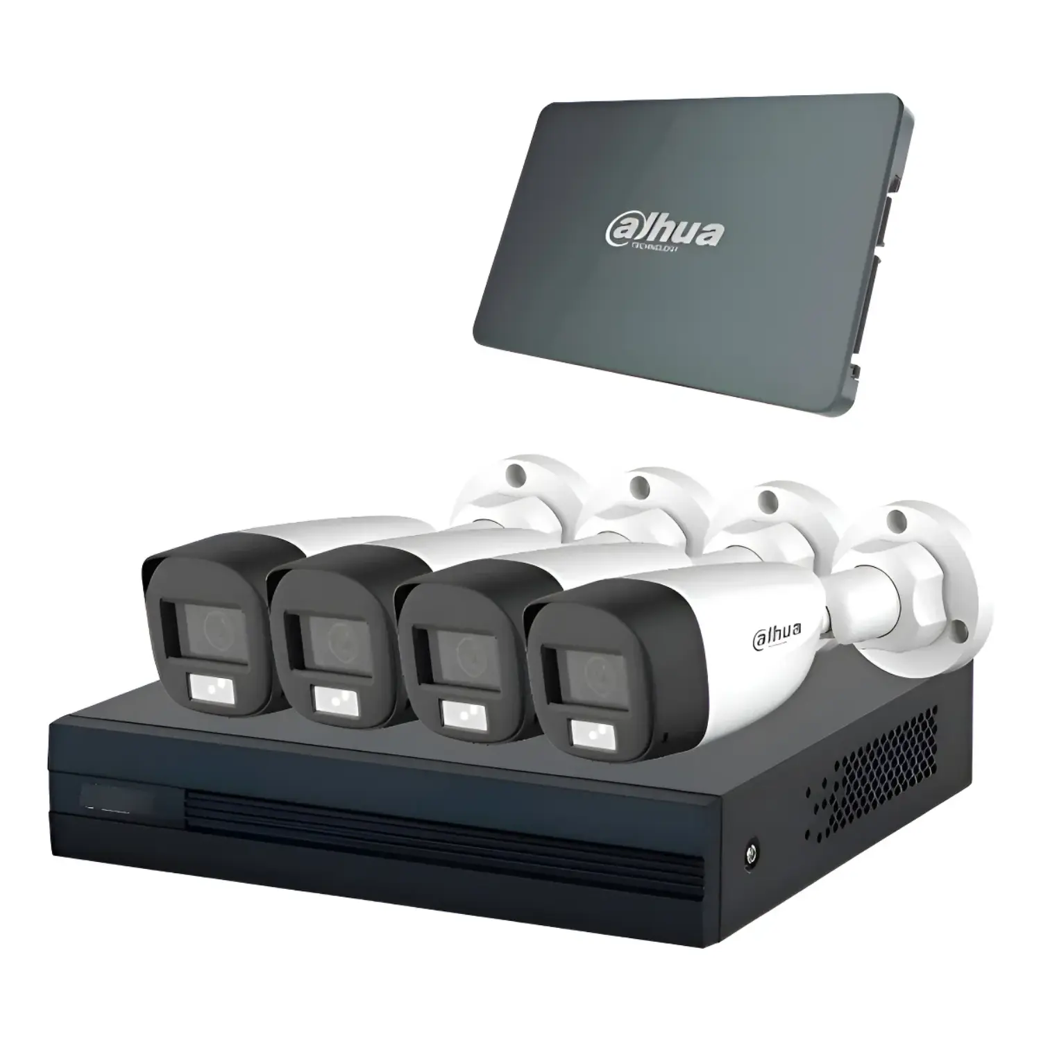 [KIT/XVR1B04-I-SSD512G4HFW-IL-A/NEW] Kit de Vigilancia Dahua 4 Canales 2MP Iluminación Dual Inteligente con SSD 512GB