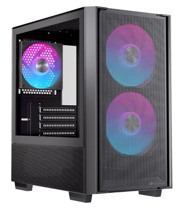 [EXCS-PM-150R-B/NEW] Gabinete EINAREX Pulse PM150 RGB Black – MATX – Cristal Templado – 3 Fans - USB C