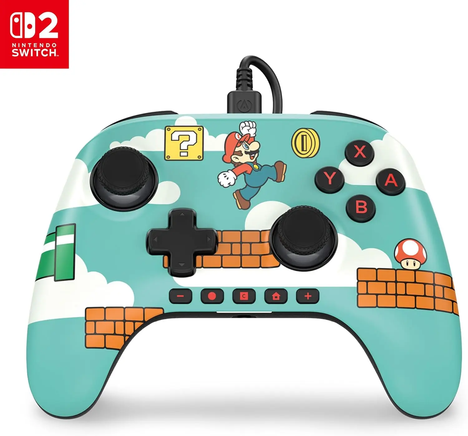 [NSGP0527-01/NEW] PowerA Advantage Wired Controller for Nintendo Switch 2 - Mario Time