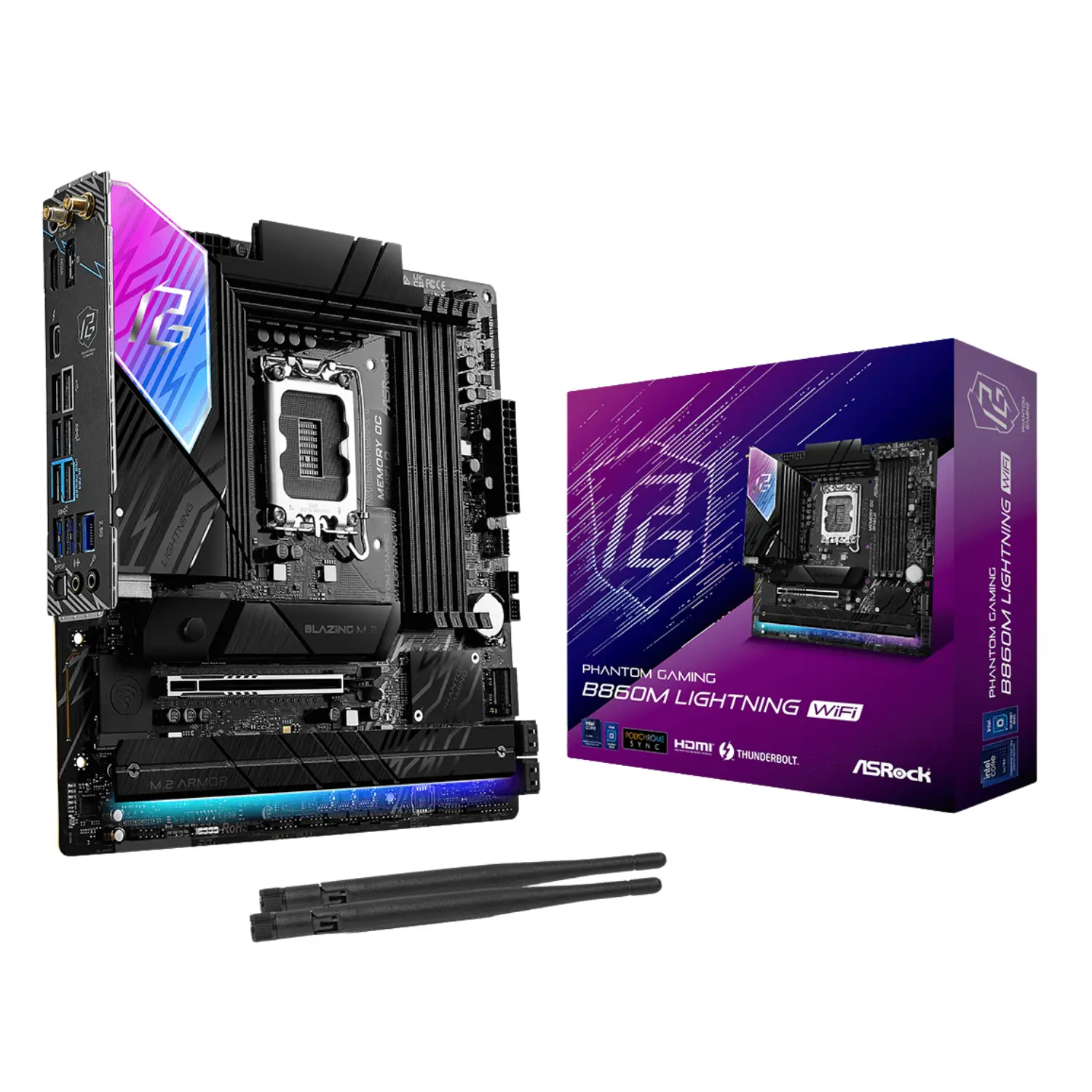 [B860M Lightning WiFi/NEW] ASRock B860M Lightning WiFi Tarjeta Madre DDR5 Micro ATX WiFi