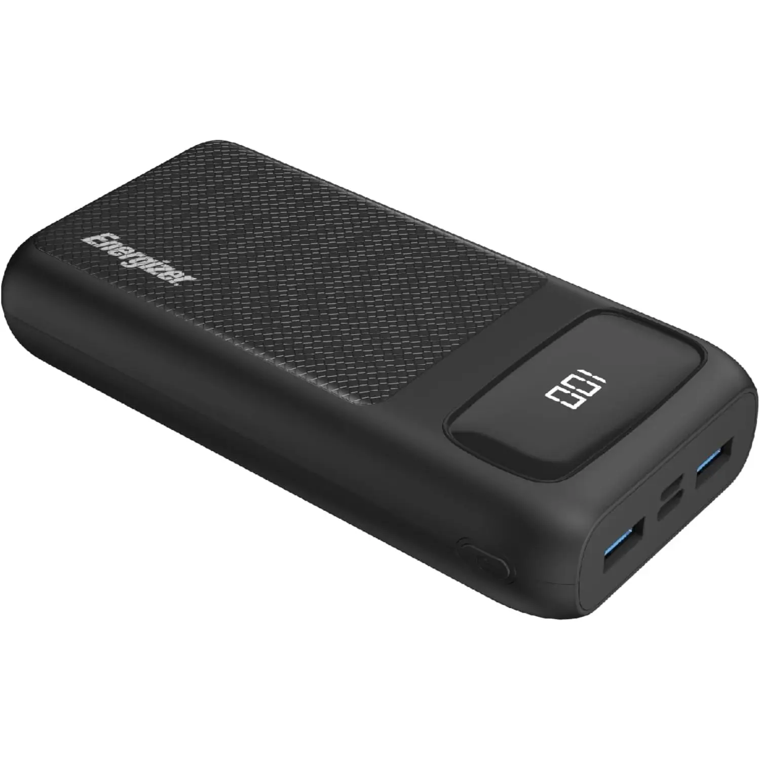 [UE20063PQ_BK/NEW] Energizer MAX Power Bank 20,000mAh – Carga Rápida 20W, USB-C + 2 USB-A, Pantalla LCD, Alta Capacidad, Color Negro