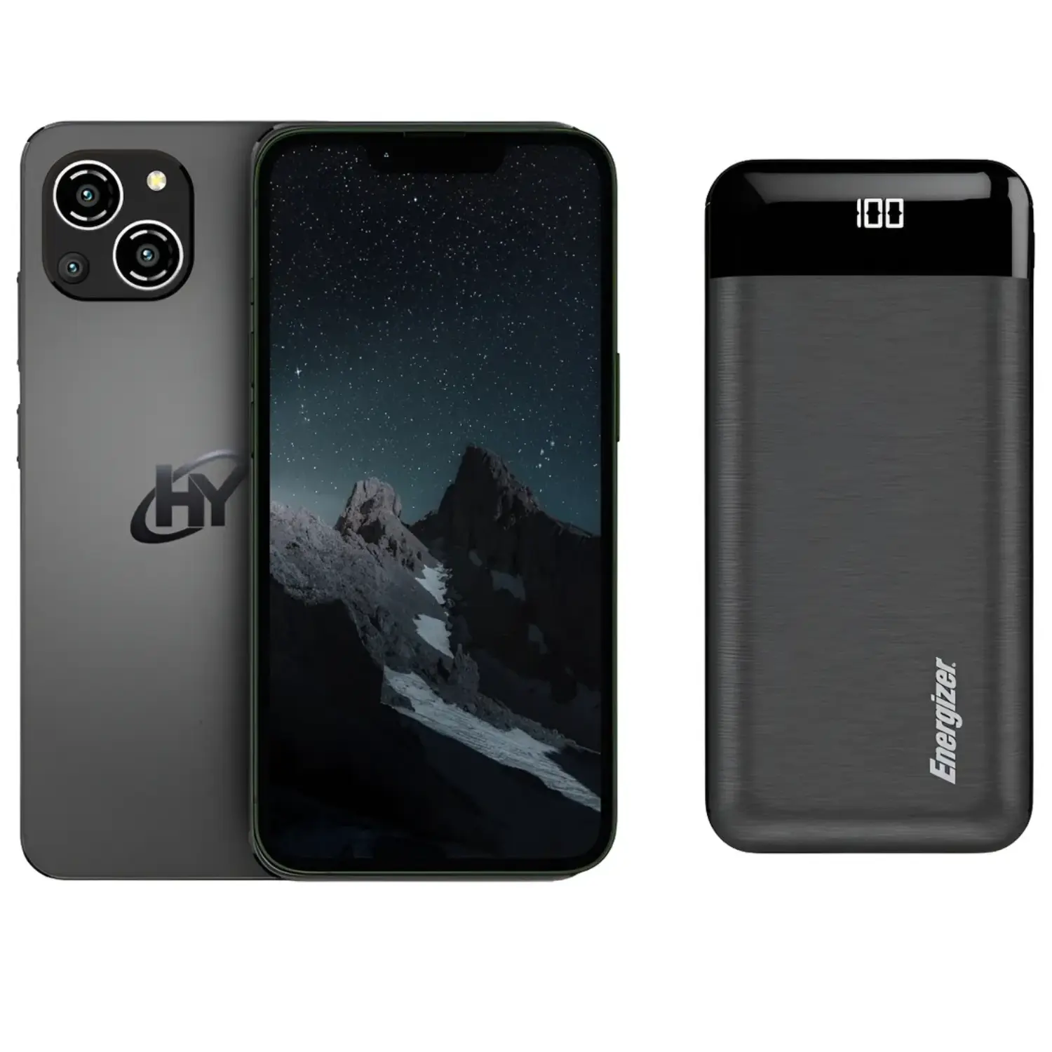 [HY65PA1401NABK+UE10058_BK/BDL/NEW] Celular HYLine Pro-X 8Gb, 256Gb 13MP/48MP, Android 13, Negro + Power Bank Energizer 10000mAh